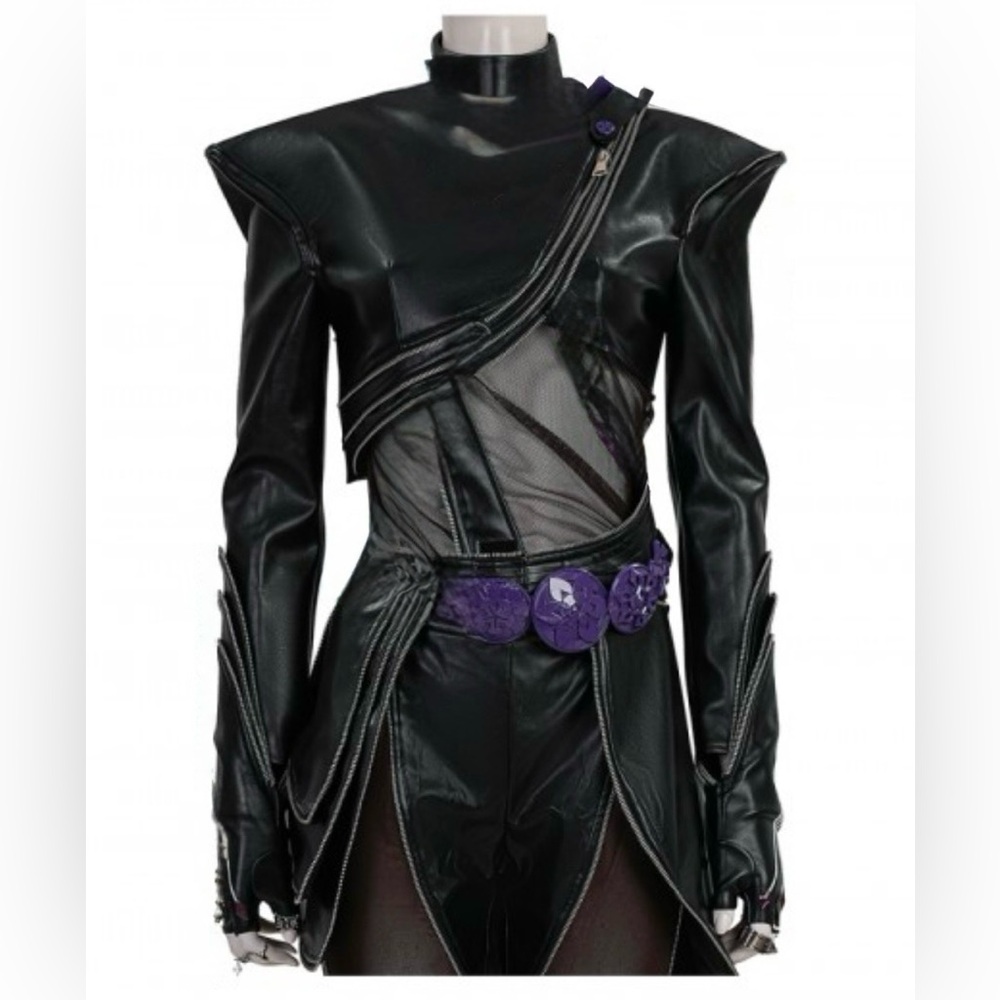 Kpop Demon Hunters - Rumi Women Black Battle Suit Costume Full Set With Wig - Picture 6 of 16